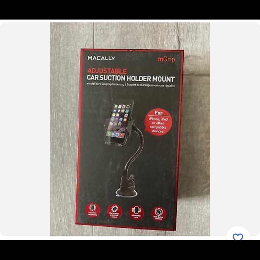 MACALLY MGRIP Adjustable Car Suction Cup Holder Mount for iPho